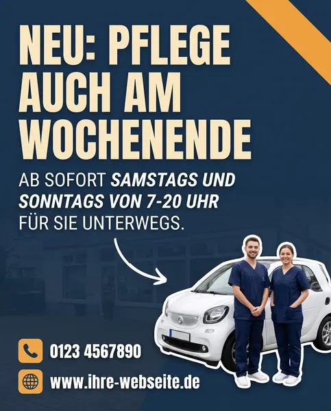 Anzeige Pflegedienst, Vorlage Ankündigung + Kontakt