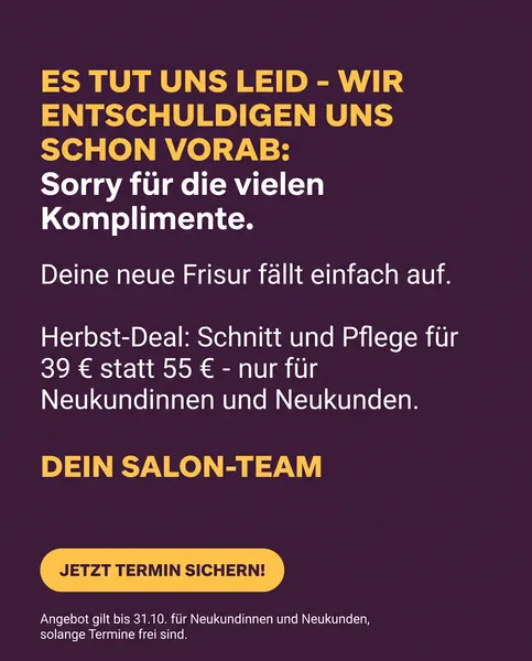 Anzeige Friseur, Vorlage Entschuldigung + Angebot