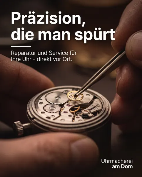 Anzeige Uhrmacher, Vorlage Nahaufnahme