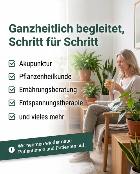 Anzeige Naturheilpraxis, Vorlage Leistungen + Hinweis